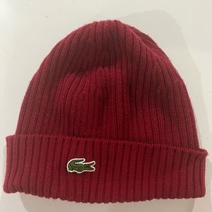 Mens Lacoste Red Winter Hat